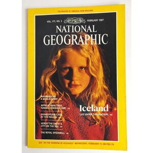 National Geographic Magazine February 1987 Iceland Madagascar Spoonbill NO MAP